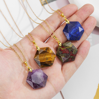 Privjesak s kristalom, nehrđajući čelik, boho stil, bez bočnih kamenja, jesen 2025