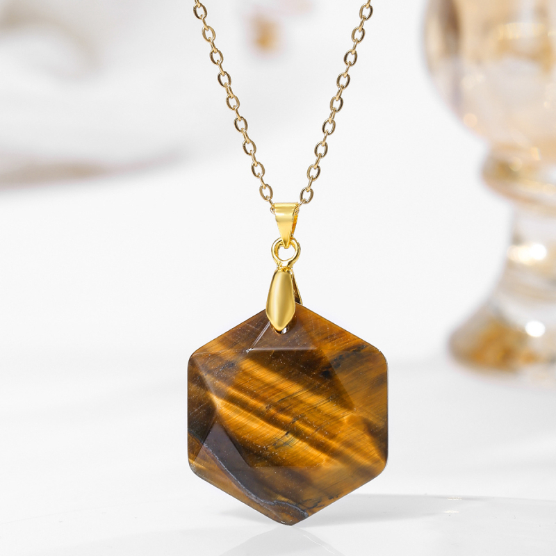 Privjesak s kristalom, nehrđajući čelik, boho stil, bez bočnih kamenja, jesen 2025