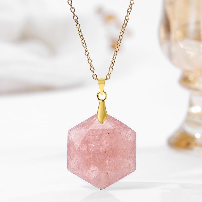 Privjesak s kristalom, nehrđajući čelik, boho stil, bez bočnih kamenja, jesen 2025