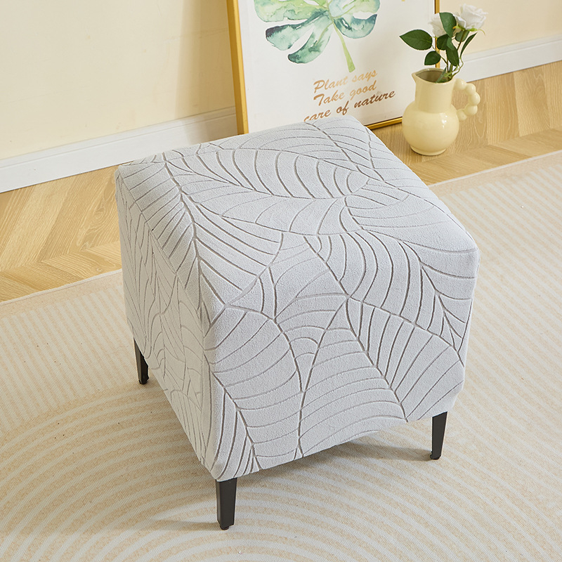 Négyzet alakú lábtámasz huzat poliészterből, anti-slip és porálló, kopásálló, modern minimalista stílus növény mintával