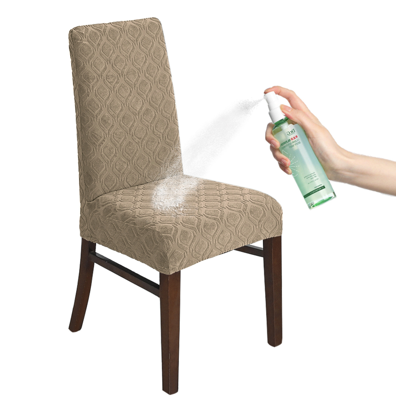 Jacquard szék huzat poliészterből, ovális alakú, vízálló, kopásálló, modern minimalista stílus, növényi mintával