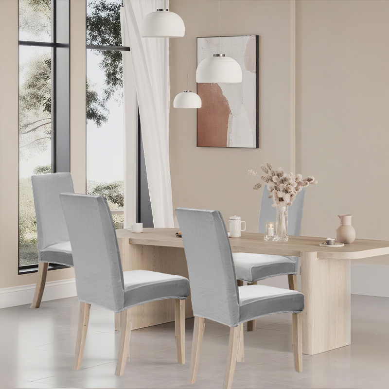 Székfedő – egy darabból álló kialakítás, Silver Fox Velvet anyag, porvédő, négy évszakos univerzális, minimalista stílus