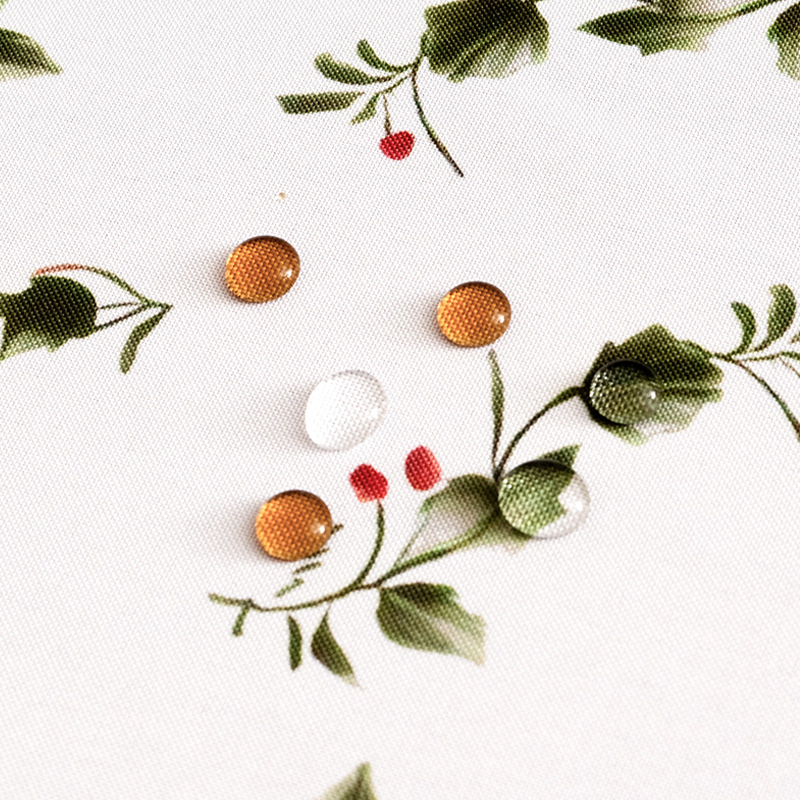 Karácsonyi asztalterítő éttermek és szállodák számára, négyszögletes poliészter asztalterítő, vízálló és kopásálló, csúszásmentes, növény mintás