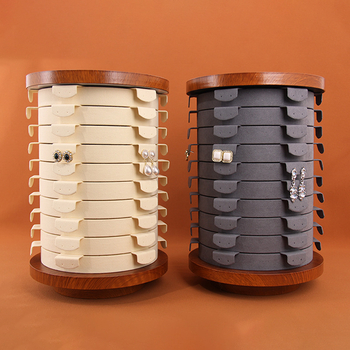 Heart Art Forgó Fa Ékszerkijelző Állvány, Kör Alakú, Kézzel Készített