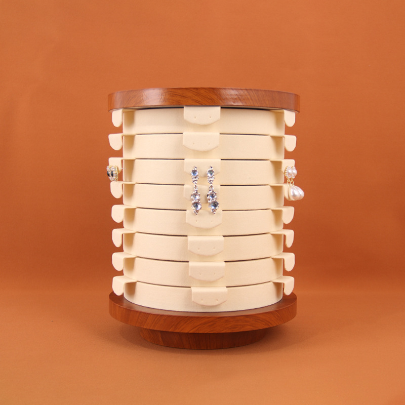 Heart Art Forgó Fa Ékszerkijelző Állvány, Kör Alakú, Kézzel Készített