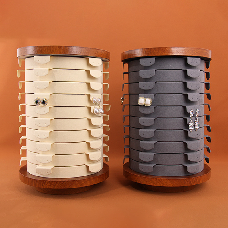 Heart Art Forgó Fa Ékszerkijelző Állvány, Kör Alakú, Kézzel Készített