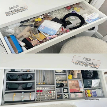 CHUHANG Popierinė juvelyrinių dėžutė su įmontuotu dėklu, stalinis saugojimas, 1 aukštas, dulkėms atspari