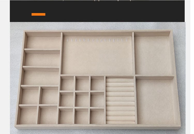 CHUHANG Popierinė juvelyrinių dėžutė su įmontuotu dėklu, stalinis saugojimas, 1 aukštas, dulkėms atspari