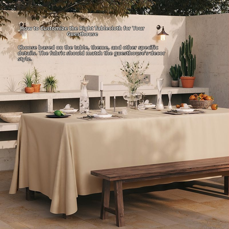 Obrus z polyesteru, obdĺžnikový, čínskeho klasického štýlu, pre hotel