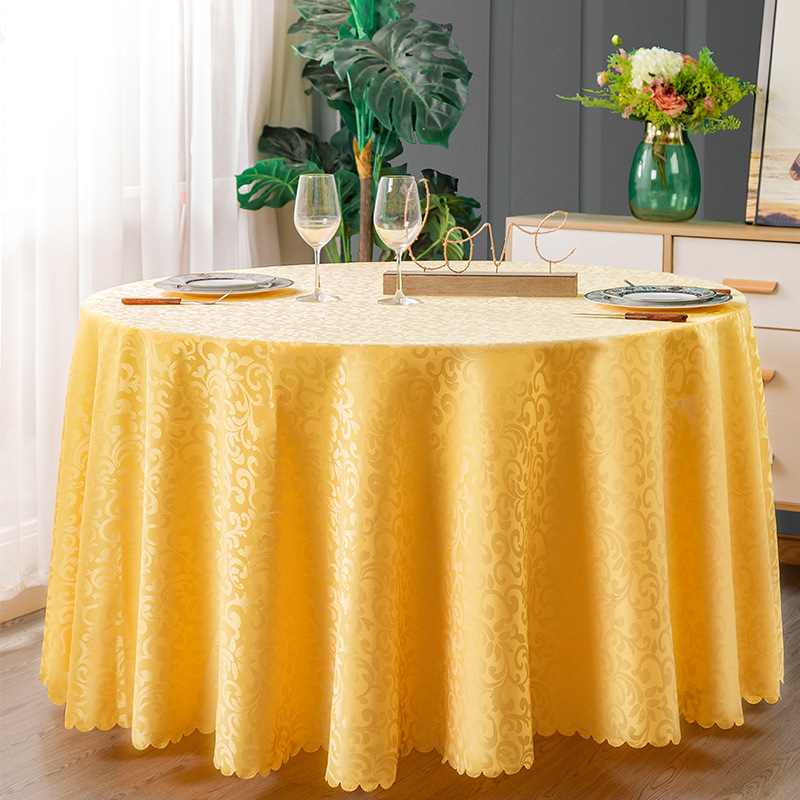 Kerek asztalterítő poliészter anyagból, értekezletekhez