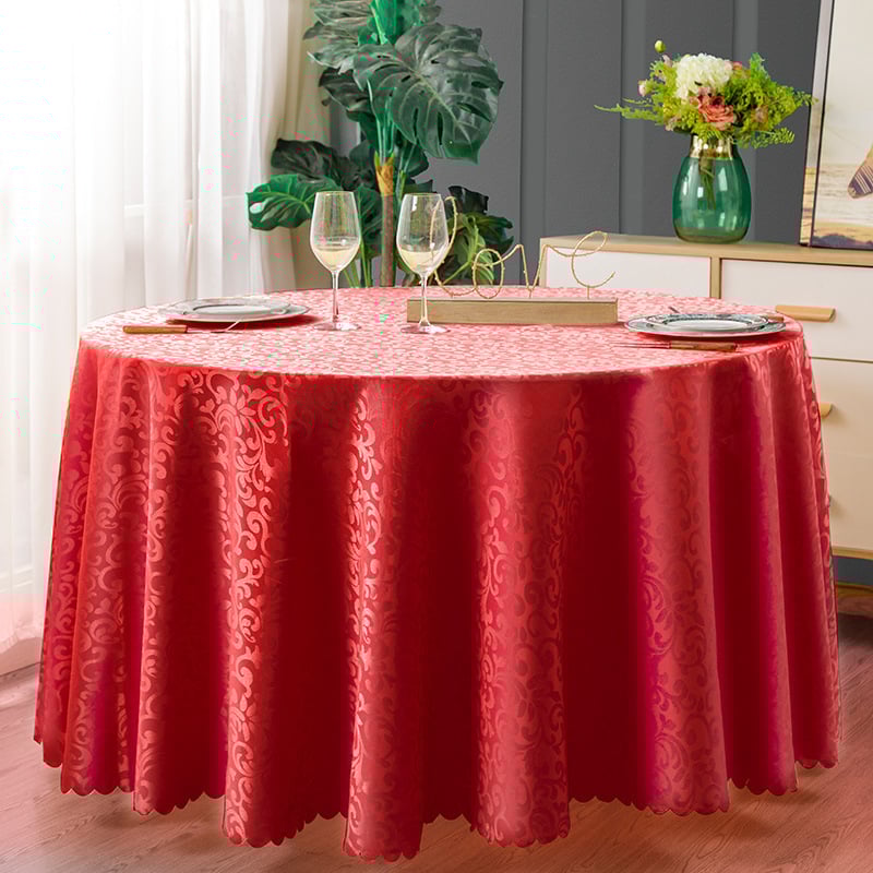 Kerek asztalterítő poliészter anyagból, értekezletekhez