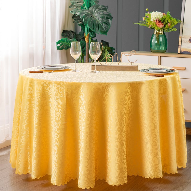 Kerek asztalterítő poliészter anyagból, értekezletekhez