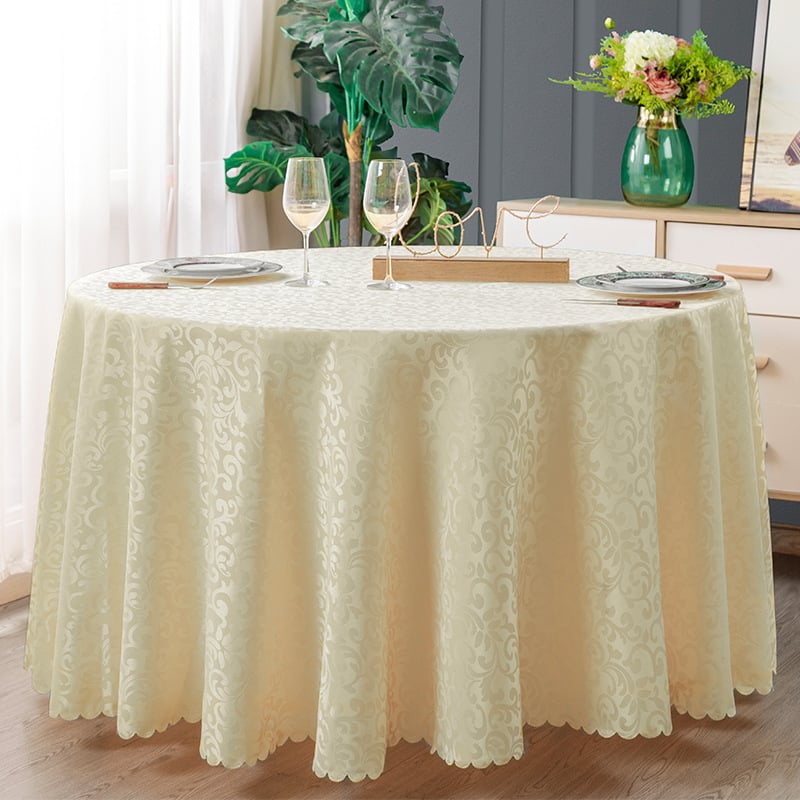 Kerek asztalterítő poliészter anyagból, értekezletekhez