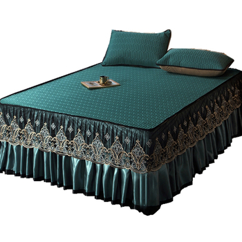 Trīs daļu Ice SilkLatex matraču komplekts ar gultas apdari - dabīgs latekss; lateksa saturs 90%+; drukāta audums; mazgājams veļas mašīnā; mūsdienīgs minimālisma stils