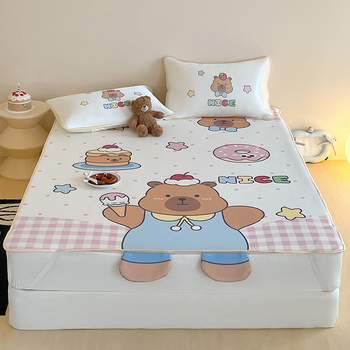 Ice Silk hűtő ágymatrac – összecsukható, modern minimalista dizájn (viszkóz szál, nyomtatás)