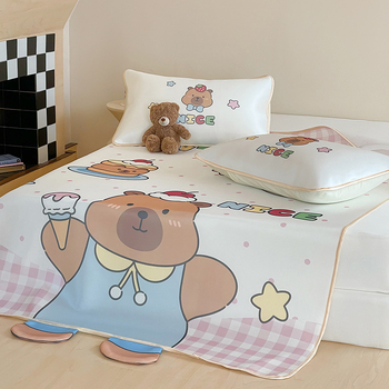 Ice Silk hűtő ágymatrac – összecsukható, modern minimalista dizájn (viszkóz szál, nyomtatás)