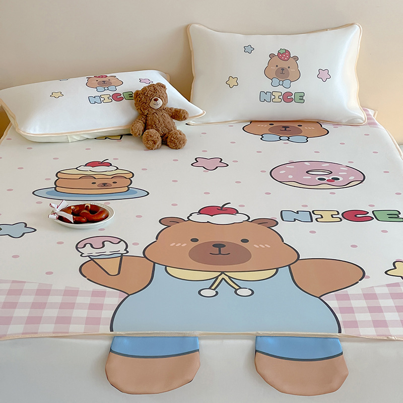 Ice Silk hűtő ágymatrac – összecsukható, modern minimalista dizájn (viszkóz szál, nyomtatás)