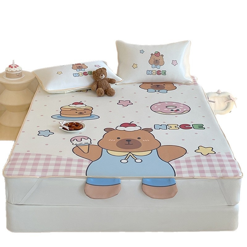 Ice Silk hűtő ágymatrac – összecsukható, modern minimalista dizájn (viszkóz szál, nyomtatás)