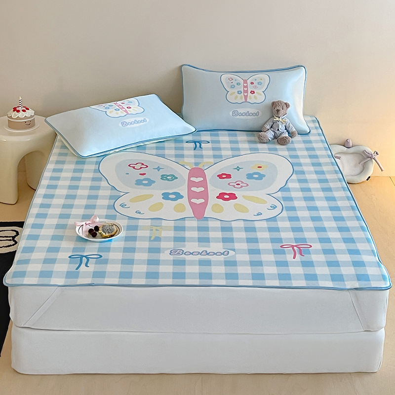 Ice Silk hűtő ágymatrac – összecsukható, modern minimalista dizájn (viszkóz szál, nyomtatás)