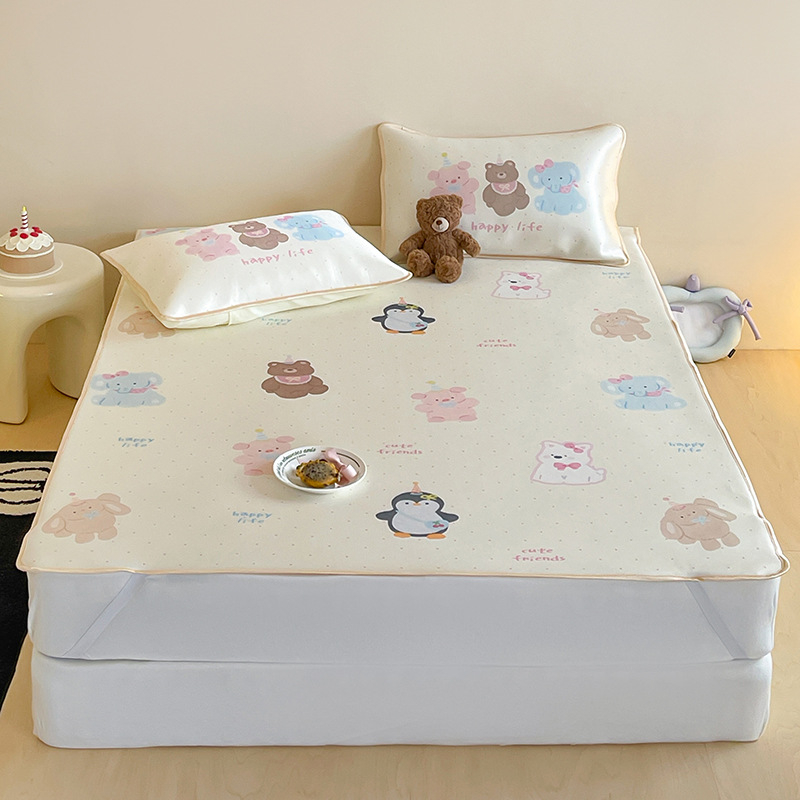 Ice Silk hűtő ágymatrac – összecsukható, modern minimalista dizájn (viszkóz szál, nyomtatás)