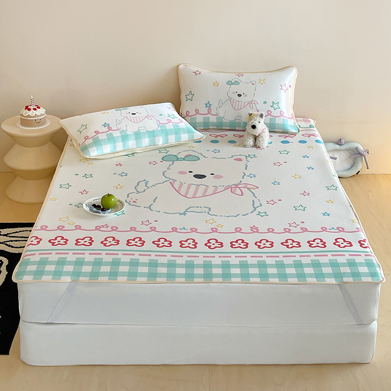 Ice Silk hűtő ágymatrac – összecsukható, modern minimalista dizájn (viszkóz szál, nyomtatás)