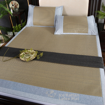 Baisini dabīgā lateksa rāta matu trīs gabalu komplekts, mūsdienīgs minimālisma stils, lateksa saturs zem 70%, bieza sendvič konstrukcija