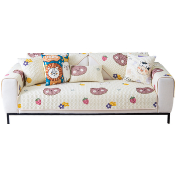 Latex jég-selyem kanapé párna, csúszásmentes alátét, Cartoon minta, alkalmas kombinált és sarokkanapéra, friss, légies stílus