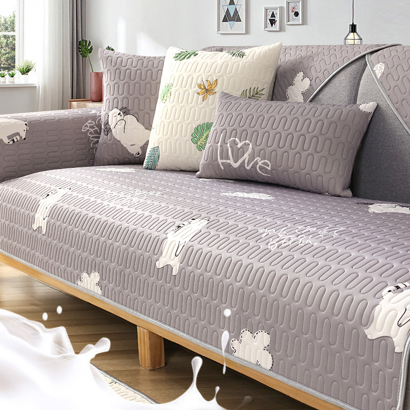 Latex jég-selyem kanapé párna, csúszásmentes alátét, Cartoon minta, alkalmas kombinált és sarokkanapéra, friss, légies stílus