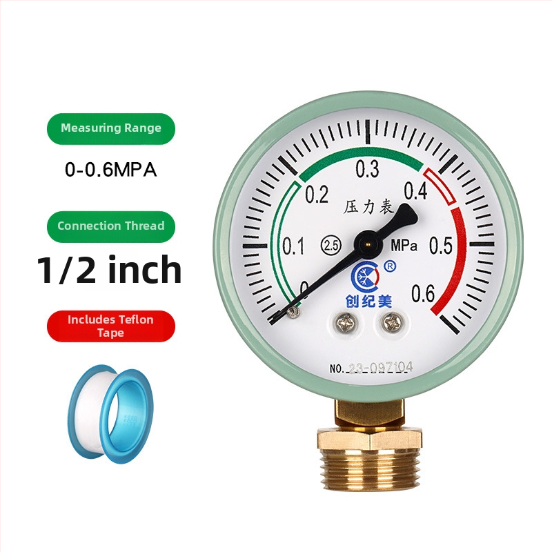 Y-60 precīzs spiediena mērītājs, diapazons 0–1,6 MPa, ūdens un hidraulisko sistēmu izmantošanai, zīmols Chuangjimei