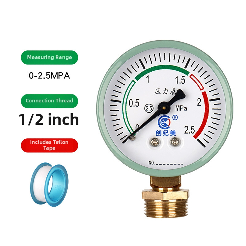 Y-60 precīzs spiediena mērītājs, diapazons 0–1,6 MPa, ūdens un hidraulisko sistēmu izmantošanai, zīmols Chuangjimei