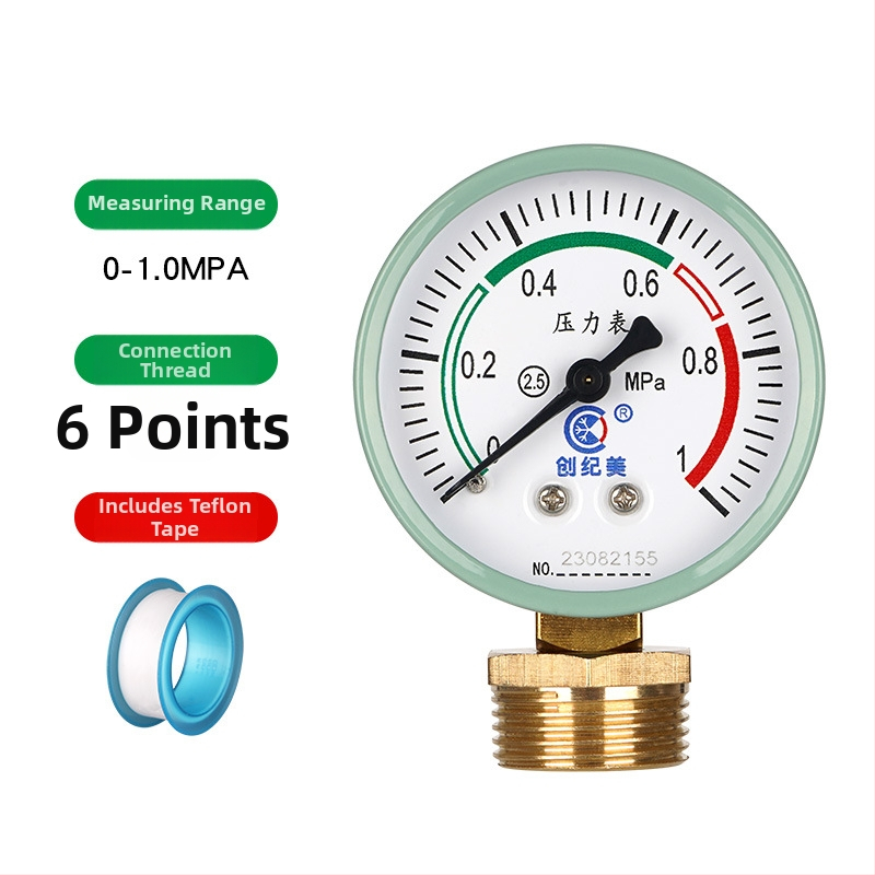 Y-60 precīzs spiediena mērītājs, diapazons 0–1,6 MPa, ūdens un hidraulisko sistēmu izmantošanai, zīmols Chuangjimei