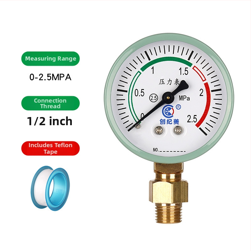 Y-60 precīzs spiediena mērītājs, diapazons 0–1,6 MPa, ūdens un hidraulisko sistēmu izmantošanai, zīmols Chuangjimei