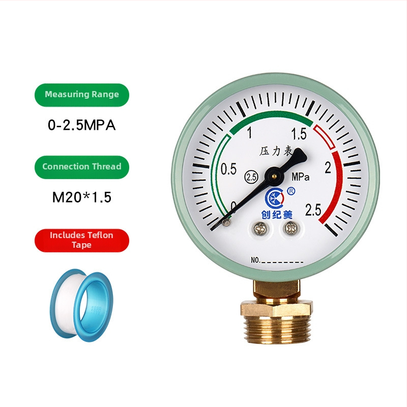Y-60 precīzs spiediena mērītājs, diapazons 0–1,6 MPa, ūdens un hidraulisko sistēmu izmantošanai, zīmols Chuangjimei