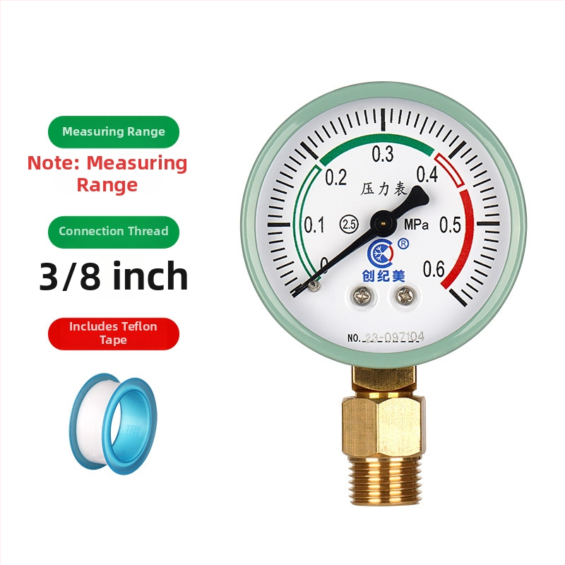 Y-60 precīzs spiediena mērītājs, diapazons 0–1,6 MPa, ūdens un hidraulisko sistēmu izmantošanai, zīmols Chuangjimei