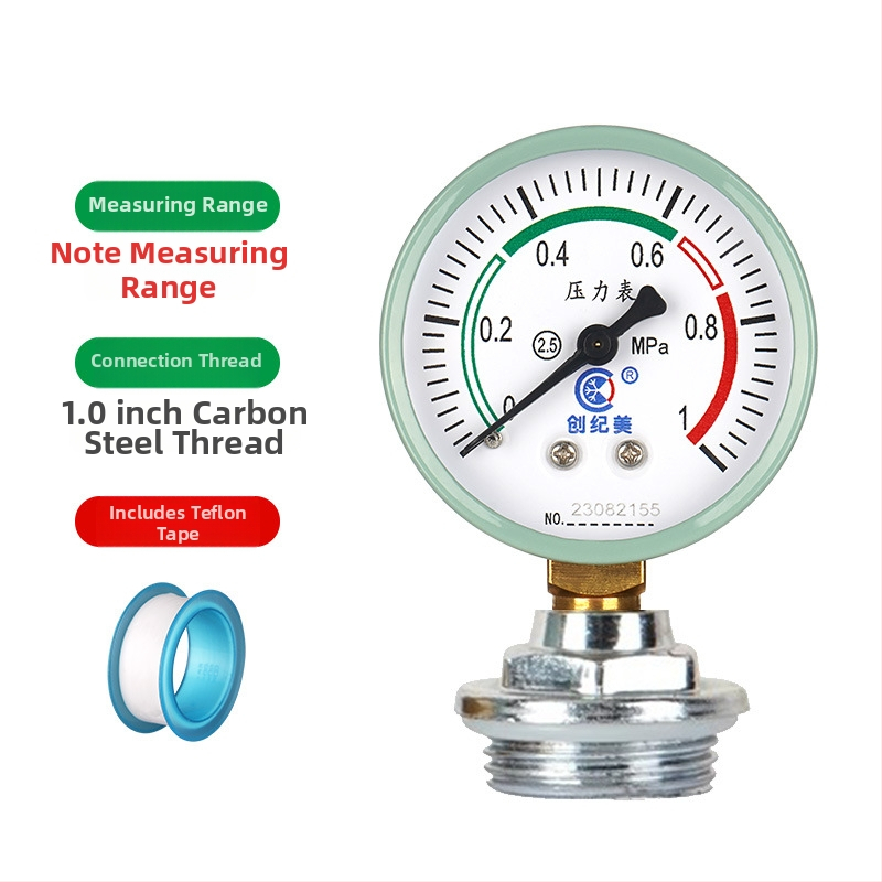 Y-60 precīzs spiediena mērītājs, diapazons 0–1,6 MPa, ūdens un hidraulisko sistēmu izmantošanai, zīmols Chuangjimei