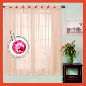 Metāla dušas aizkaru gredieni, apaļi un S-veida āķi, 12 gab. komplekts