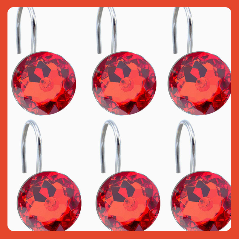 Metāla dušas aizkaru gredieni, apaļi un S-veida āķi, 12 gab. komplekts