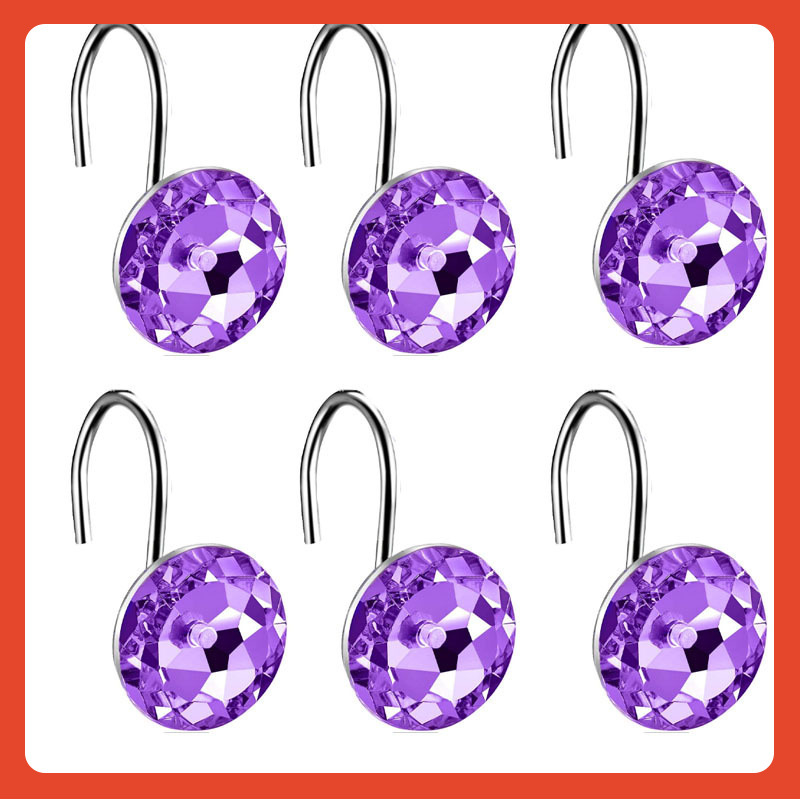 Metāla dušas aizkaru gredieni, apaļi un S-veida āķi, 12 gab. komplekts