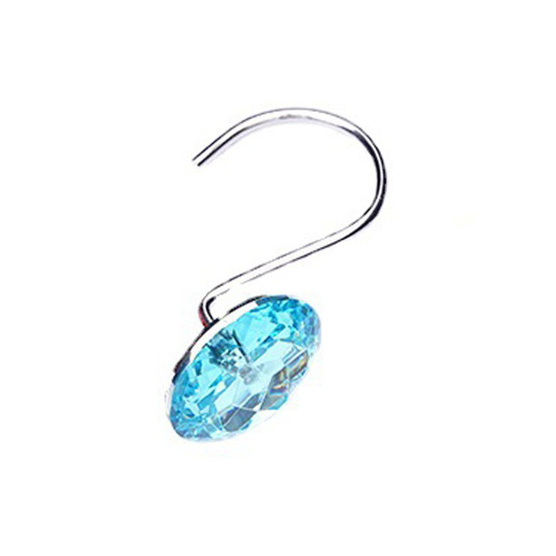 Metāla dušas aizkaru gredieni, apaļi un S-veida āķi, 12 gab. komplekts