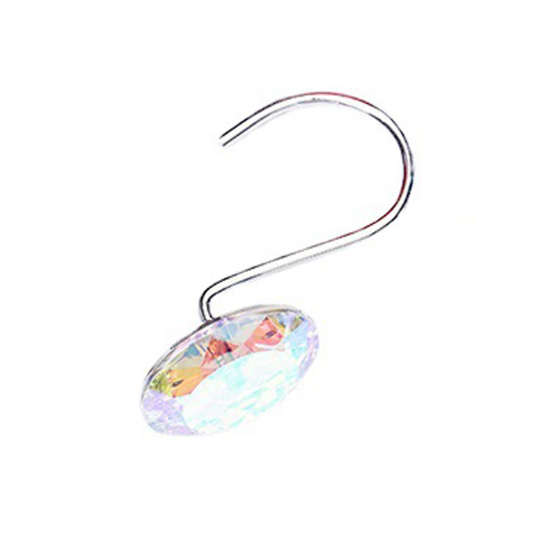 Metāla dušas aizkaru gredieni, apaļi un S-veida āķi, 12 gab. komplekts