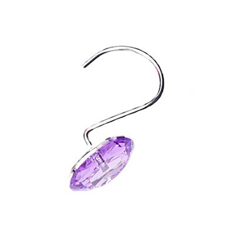 Metāla dušas aizkaru gredieni, apaļi un S-veida āķi, 12 gab. komplekts