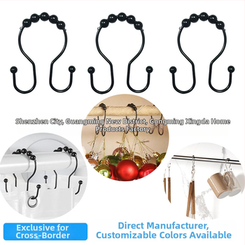 Άγκιστρο κουρτίνας ντους από ανοξείδωτο ατσάλι, διπλό άγκιστρο, μοντέρνος μινιμαλιστικός σχεδιασμός