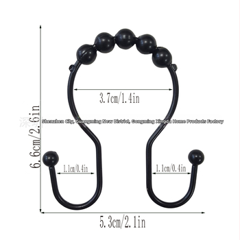 Άγκιστρο κουρτίνας ντους από ανοξείδωτο ατσάλι, διπλό άγκιστρο, μοντέρνος μινιμαλιστικός σχεδιασμός