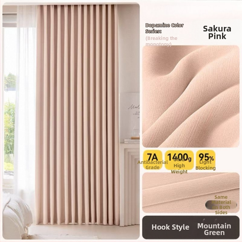 Draperii Chenille blackout – Întunecare completă 90-100%, stil lux ușor, pentru living și dormitor, control vocal Lewu deschidere/închidere