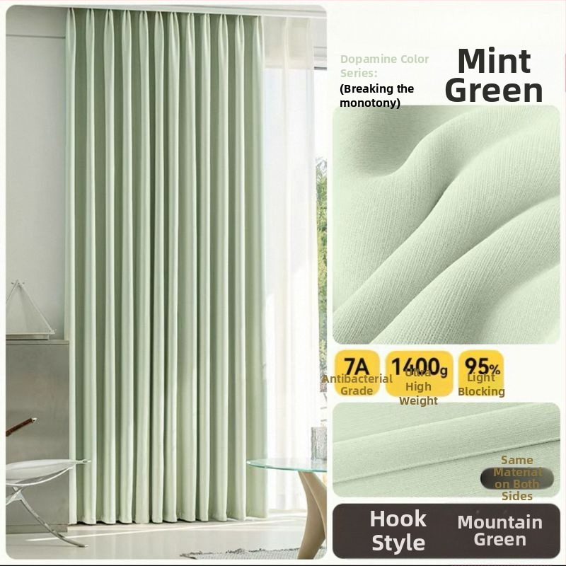 Draperii Chenille blackout – Întunecare completă 90-100%, stil lux ușor, pentru living și dormitor, control vocal Lewu deschidere/închidere