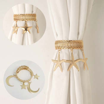 Metāla aizkaru sprādze ar atsperes gredzeni, mūsdienīgs vieglā luksusa stils, nav pielāgojama, piemērots mājai, guļamistabai un viesistabai