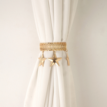 Metāla aizkaru sprādze ar atsperes gredzeni, mūsdienīgs vieglā luksusa stils, nav pielāgojama, piemērots mājai, guļamistabai un viesistabai