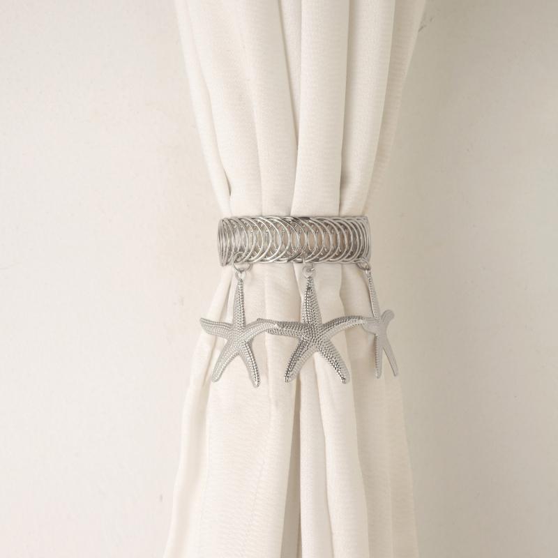 Metāla aizkaru sprādze ar atsperes gredzeni, mūsdienīgs vieglā luksusa stils, nav pielāgojama, piemērots mājai, guļamistabai un viesistabai