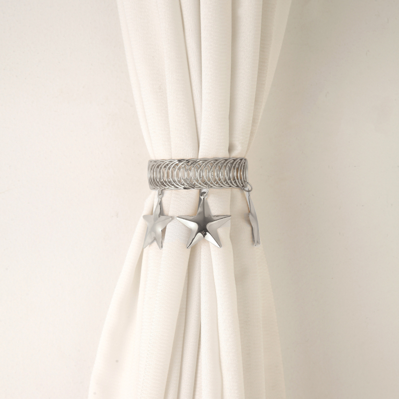 Metāla aizkaru sprādze ar atsperes gredzeni, mūsdienīgs vieglā luksusa stils, nav pielāgojama, piemērots mājai, guļamistabai un viesistabai