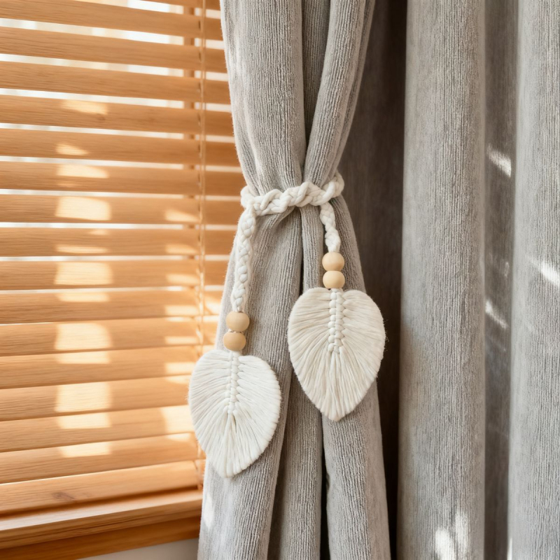 Függönypánt — bohém stílus, pamut és len, egyszerű dizájn, testreszabható